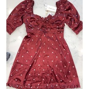 For Love & Lemons Red Polka Dot Dress
